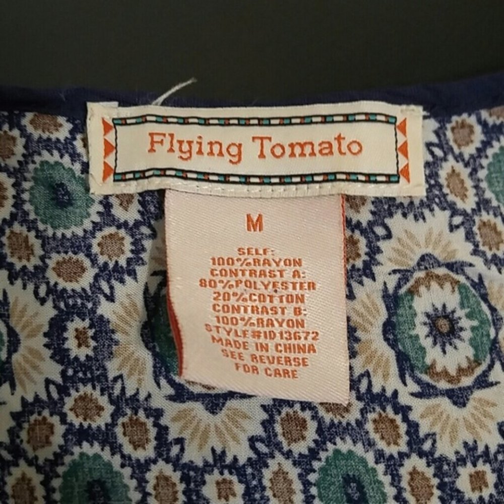 Flying Tomato boho festival mini shift dress size medium - Picture 3 of 5